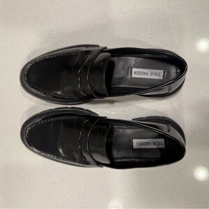 Steve Madden Glossy Black Men's Slip-On Loafers